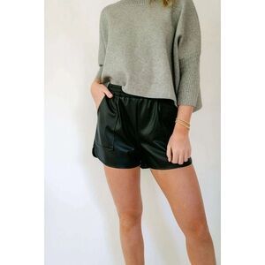 Joy* Joy Black Leather Women Shorts